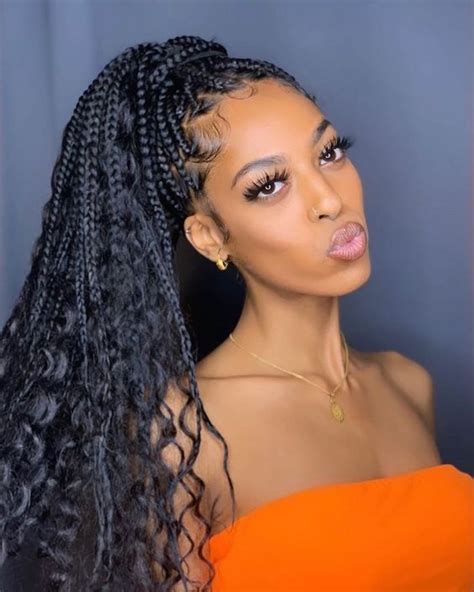 bohemian box braids styles